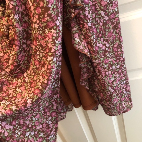 Brown Floral Midi Dress - Picture 8 of 8